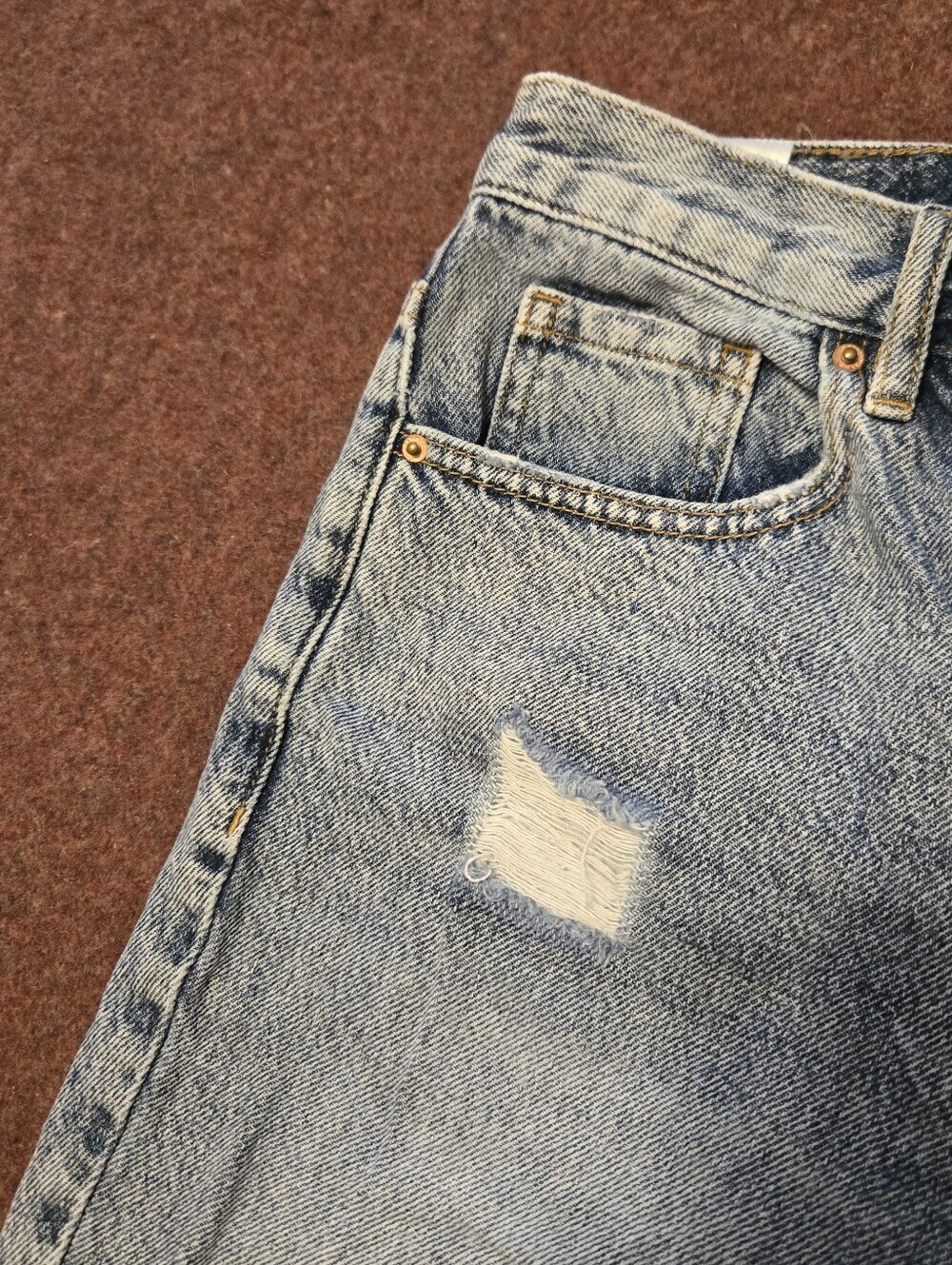 Y2K Pacific Sunwear Dad Jeans In Size 23 Ripped Distressed Acid Wash - Picture 6 of 13